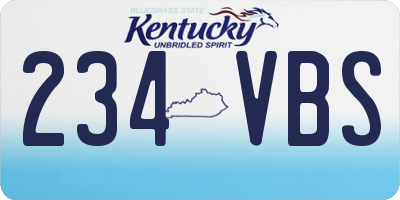 KY license plate 234VBS