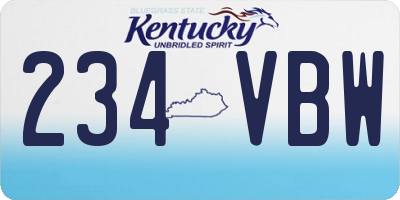 KY license plate 234VBW