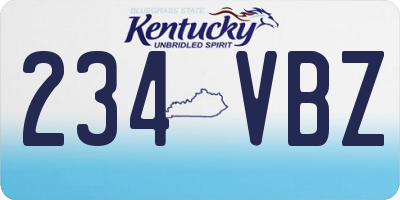 KY license plate 234VBZ