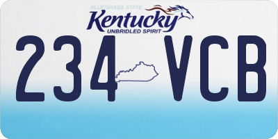 KY license plate 234VCB