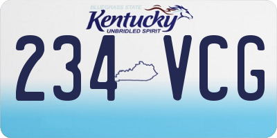 KY license plate 234VCG