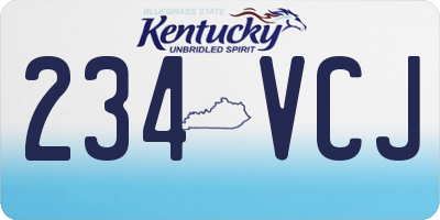 KY license plate 234VCJ
