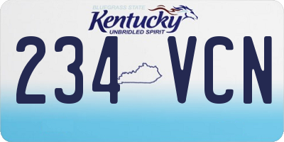 KY license plate 234VCN