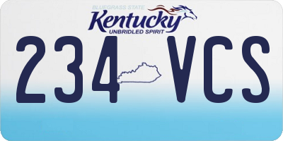 KY license plate 234VCS