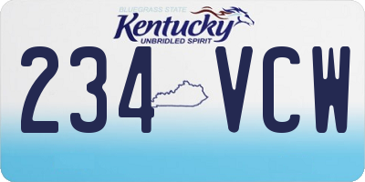 KY license plate 234VCW