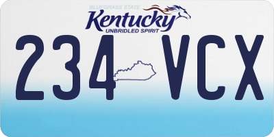 KY license plate 234VCX