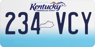 KY license plate 234VCY