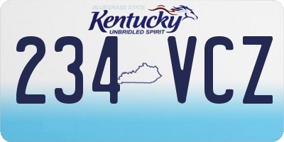 KY license plate 234VCZ