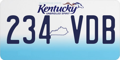 KY license plate 234VDB