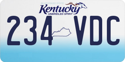 KY license plate 234VDC