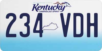 KY license plate 234VDH
