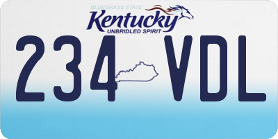KY license plate 234VDL
