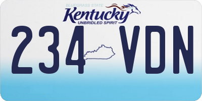 KY license plate 234VDN