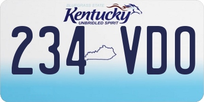 KY license plate 234VDO
