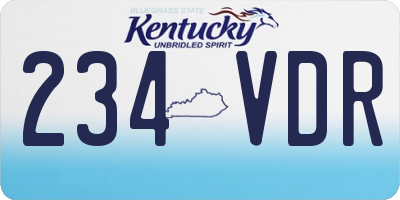 KY license plate 234VDR