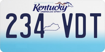 KY license plate 234VDT