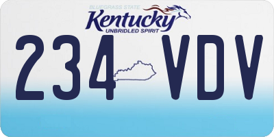 KY license plate 234VDV