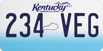 KY license plate 234VEG