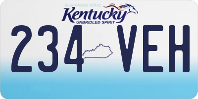 KY license plate 234VEH