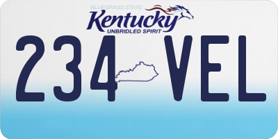 KY license plate 234VEL