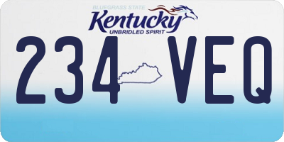 KY license plate 234VEQ