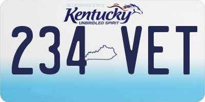 KY license plate 234VET