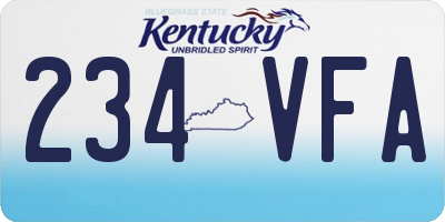 KY license plate 234VFA