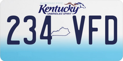 KY license plate 234VFD