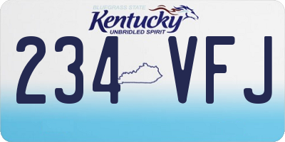 KY license plate 234VFJ