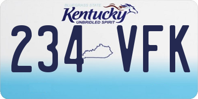 KY license plate 234VFK