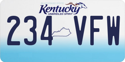 KY license plate 234VFW