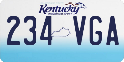 KY license plate 234VGA