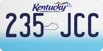 KY license plate 235JCC