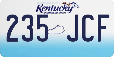 KY license plate 235JCF