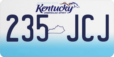 KY license plate 235JCJ