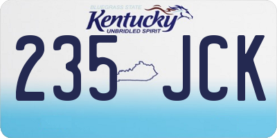 KY license plate 235JCK