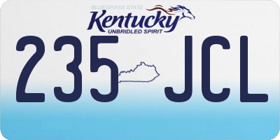 KY license plate 235JCL