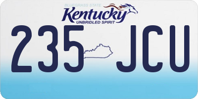 KY license plate 235JCU