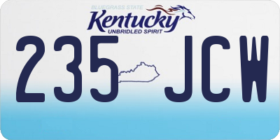 KY license plate 235JCW
