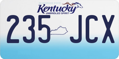 KY license plate 235JCX