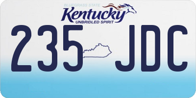 KY license plate 235JDC