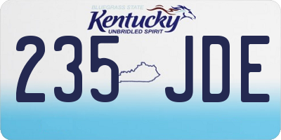KY license plate 235JDE