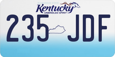 KY license plate 235JDF
