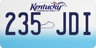 KY license plate 235JDI