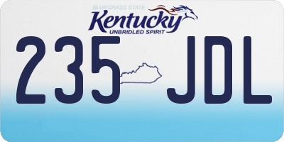 KY license plate 235JDL