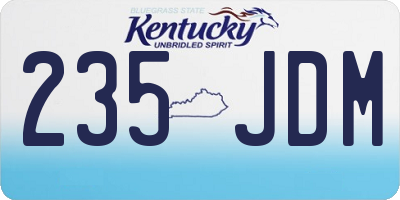 KY license plate 235JDM
