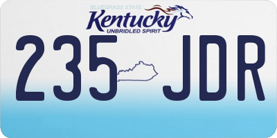 KY license plate 235JDR