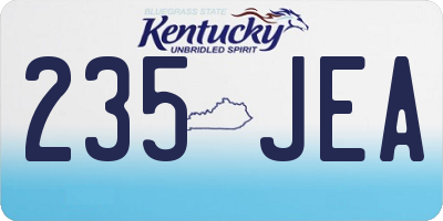 KY license plate 235JEA