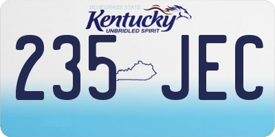 KY license plate 235JEC