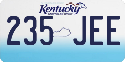 KY license plate 235JEE